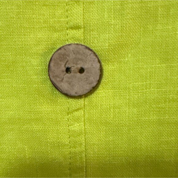 Ali Miles Womens Button Back Lime Poncho Top 2X Loose Fit 100% Cotton - Picture 5 of 8